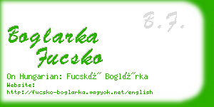 boglarka fucsko business card